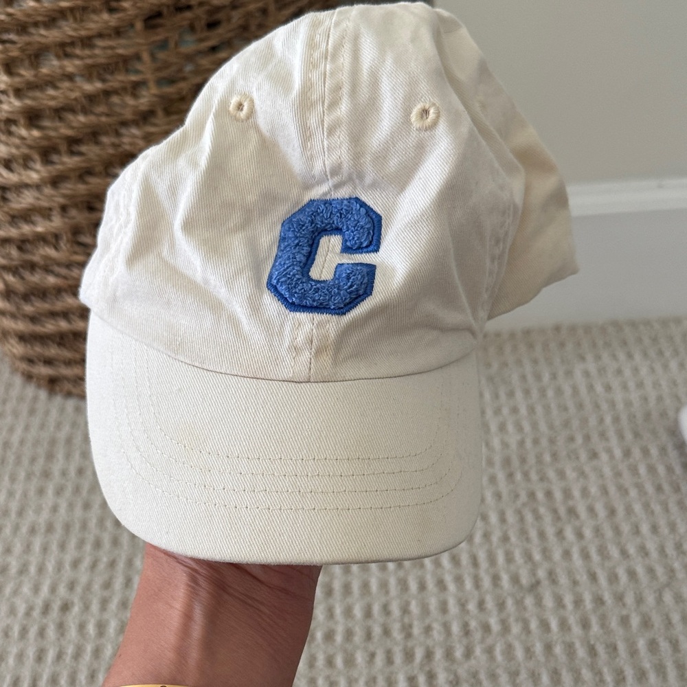 Zara Cream Kids Baseball Cap with Blue 'C' Patch